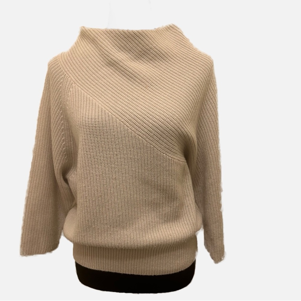 The Reset R Label Funnel Neck Sweater Cashmere Wool Blend Quiet Luxury